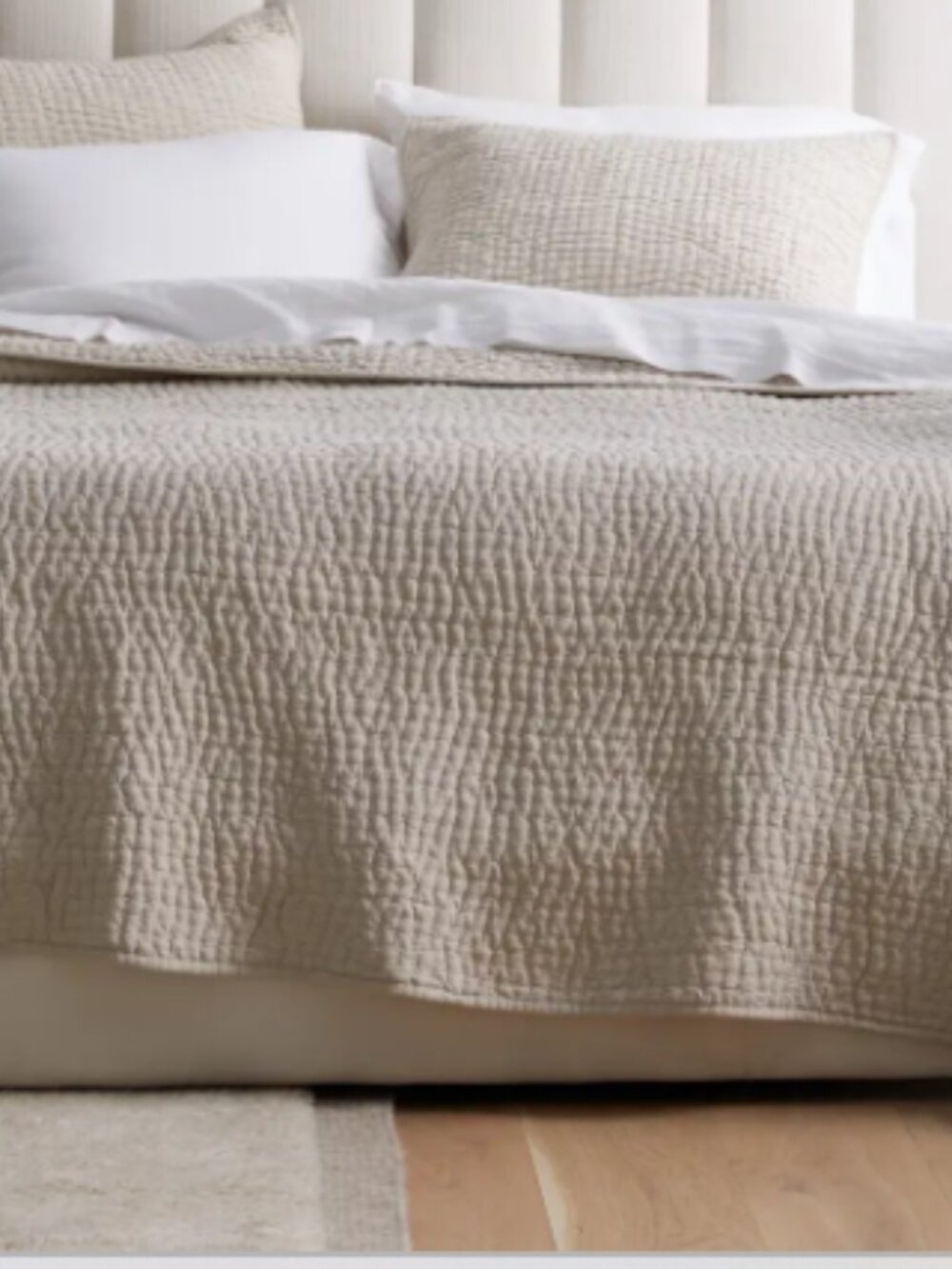 Quince European Linen Cotton Stitch Quilt Natural Full/Queen NEW - Picture 3 of 8